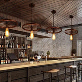 Wheel Design Vintage Industrial Bar Pendant Light - Clowas